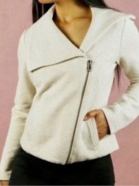 Cabi Ryder Moto Jacket in Heather Oatmeal